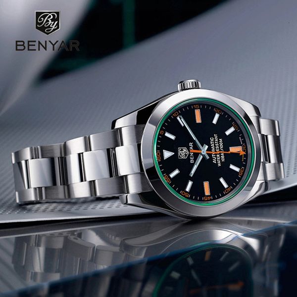 benyar new marks black men watches stainless steel seal 50m men mechanical 2021 luxury, Slivery;brown
benyar new marks black men watches stainless steel seal 50m men mechanical 2021 luxury, Slivery;brown