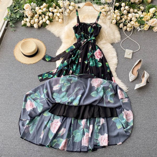 High Quality Track Long Pink Maxi Print Spaghetti Strap-length Chiffon Feminine Frilly Archery Strip Dress 7f7k, Black;gray
High Quality Track Long Pink Maxi Print Spaghetti Strap-length Chiffon Feminine Frilly Archery Strip Dress 7f7k, Black;gray