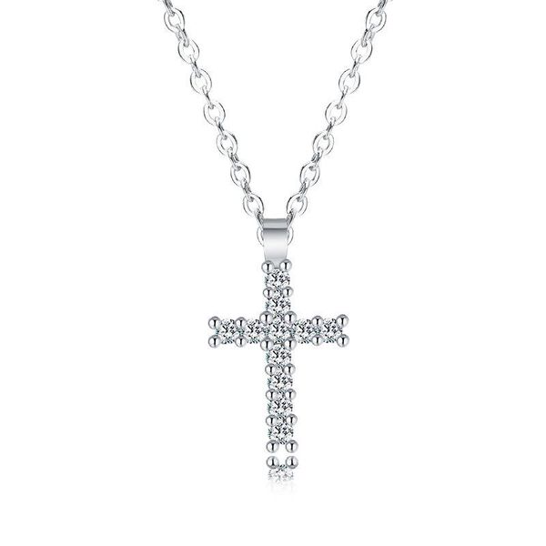 pendant necklaces classic cross necklace shine crystal 3 colors charm clavicle chain christian gold plating jewelry gift for men women, Silver
pendant necklaces classic cross necklace shine crystal 3 colors charm clavicle chain christian gold plating jewelry gift for men women, Silver