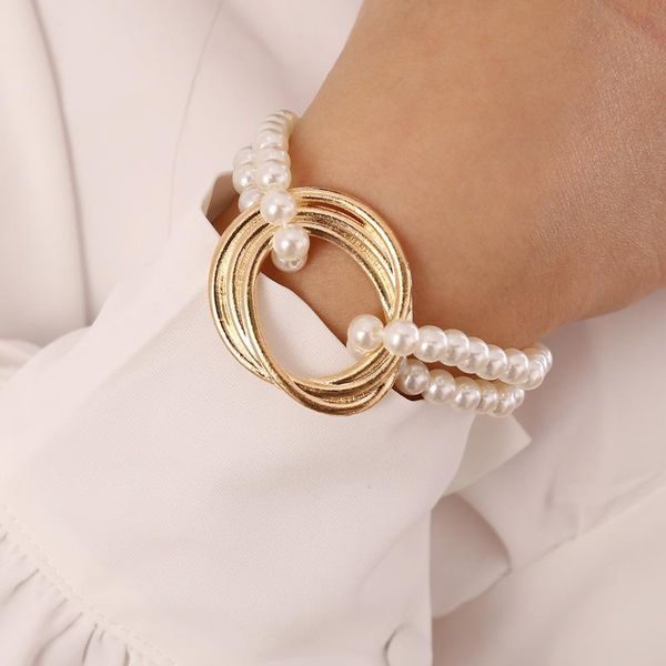link, chain cross-border jewelry pearl geometric metal bracelet french baroque wedding banquet, Black
link, chain cross-border jewelry pearl geometric metal bracelet french baroque wedding banquet, Black