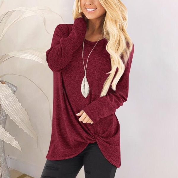 women's blouses & shirts autumn long sleeves o neck knot side twist shirt loose women cotton blend tee womens and chemise femme 2021, White
women's blouses & shirts autumn long sleeves o neck knot side twist shirt loose women cotton blend tee womens and chemise femme 2021, White