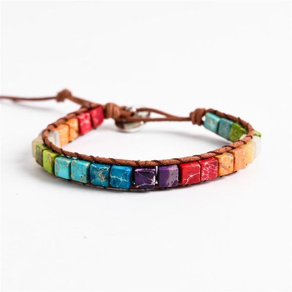 tennis chakra bracelet boho natural stone beaded unique friendship leather drop single wrap, Golden;silver
tennis chakra bracelet boho natural stone beaded unique friendship leather drop single wrap, Golden;silver