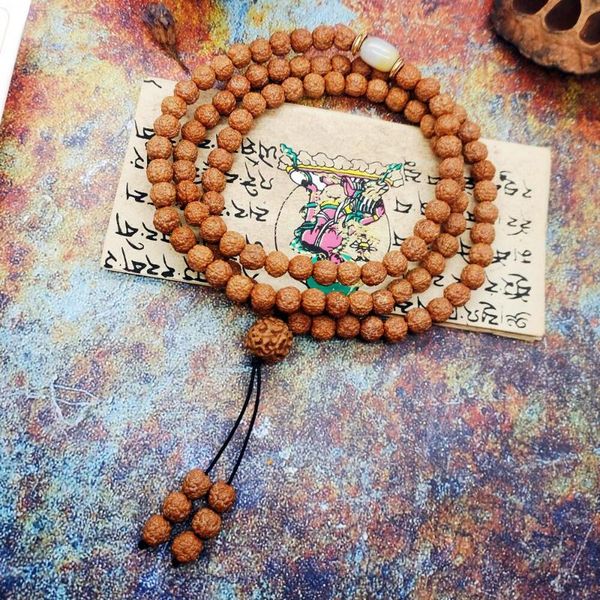 link, chain 8mm natural 5 petals 108 rudraksha beads mala shoushan stone prayer bracelet yoga meditation diy necklace dropship, Black
link, chain 8mm natural 5 petals 108 rudraksha beads mala shoushan stone prayer bracelet yoga meditation diy necklace dropship, Black