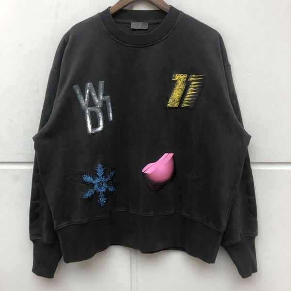 foam print we11done female men's retro-washed welldone crewneck hoodie harajuku streetwear cd5l, Black
foam print we11done female men's retro-washed welldone crewneck hoodie harajuku streetwear cd5l, Black