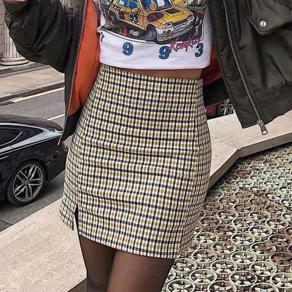 new vintage yellow plaid skirt women 2021 summer casual chic high waist mini y2k skirts female slim streetwear faldas phob, Black
new vintage yellow plaid skirt women 2021 summer casual chic high waist mini y2k skirts female slim streetwear faldas phob, Black