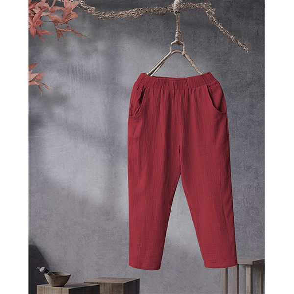 2021 new autumn vintage fashion women solid color elastic waist premium cotton linen ankle length female slim casual trousers bnsi, Black;white
2021 new autumn vintage fashion women solid color elastic waist premium cotton linen ankle length female slim casual trousers bnsi, Black;white