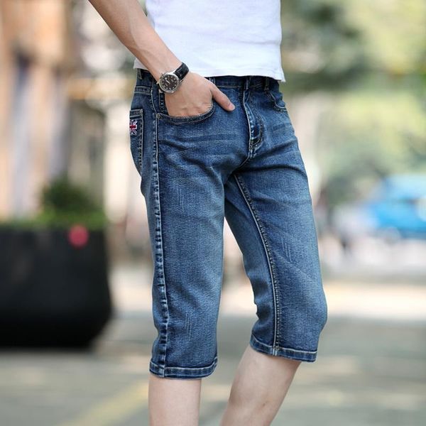 men's jeans summer 2021 korean slim-fit denim shorts cropped trousers mid-pants breeches 3/4 pants trendy thin, Blue
men's jeans summer 2021 korean slim-fit denim shorts cropped trousers mid-pants breeches 3/4 pants trendy thin, Blue