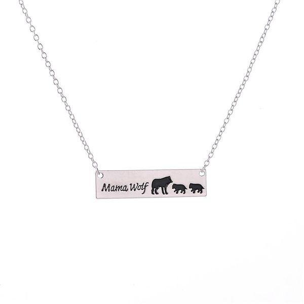 pendant necklaces fashion mama wolf with her two baby wolves necklace bar handmade warm motherly love gift for mother, Silver
pendant necklaces fashion mama wolf with her two baby wolves necklace bar handmade warm motherly love gift for mother, Silver