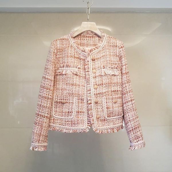 women's jackets tassel plaid tweed women o-neck single-breasted luxury elegant wool coats office lady autumn winter casual outwear, Black;brown
women's jackets tassel plaid tweed women o-neck single-breasted luxury elegant wool coats office lady autumn winter casual outwear, Black;brown