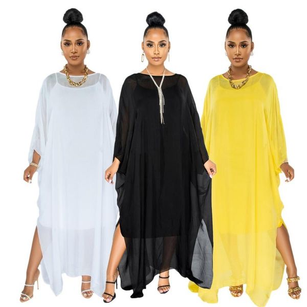 casual dresses 2021 autumn summer loose chiffon shirt tulle perspective stitching polyester fiber solid women's dress two-piece set, Black;gray
casual dresses 2021 autumn summer loose chiffon shirt tulle perspective stitching polyester fiber solid women's dress two-piece set, Black;gray