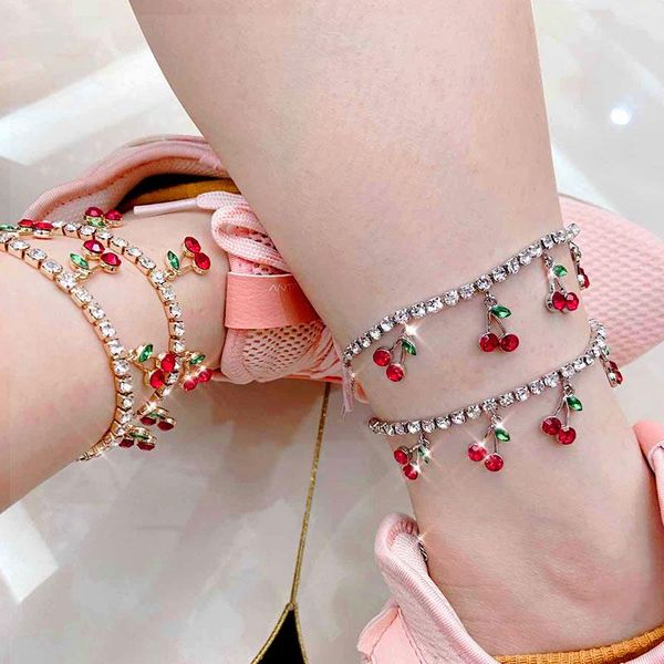 anklets boho crystal cherry anklet bracelets for women silver color rhinestones shining tennis chain summer sandals foot jewelry, Red;blue
anklets boho crystal cherry anklet bracelets for women silver color rhinestones shining tennis chain summer sandals foot jewelry, Red;blue