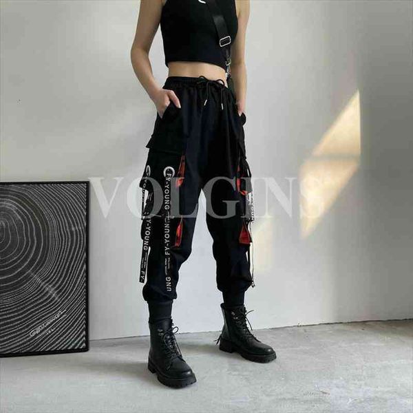 cargo ribbon pocket jogger womens pant elastic waist high streetwear harajuku punk cotton females trousers, Black;white
cargo ribbon pocket jogger womens pant elastic waist high streetwear harajuku punk cotton females trousers, Black;white