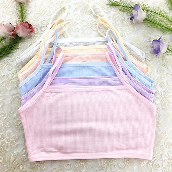 1pcs school student girls sport training bra spaghetti strap bandeau cami crop single layer ribbed solid color underwear camisoles & tan, Black;white
1pcs school student girls sport training bra spaghetti strap bandeau cami crop single layer ribbed solid color underwear camisoles & tan, Black;white