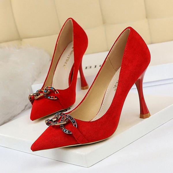 dress shoes classics brand pumps women high heel wedding 10cm square buckle drill red high-heeled with thin 34-40, Black
dress shoes classics brand pumps women high heel wedding 10cm square buckle drill red high-heeled with thin 34-40, Black