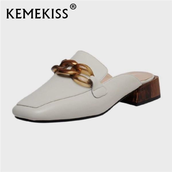 kemekiss women real leather sandals square toe metal chain slip on lofers solid color daily fashion shoes ladies size 34-43, Black
kemekiss women real leather sandals square toe metal chain slip on lofers solid color daily fashion shoes ladies size 34-43, Black