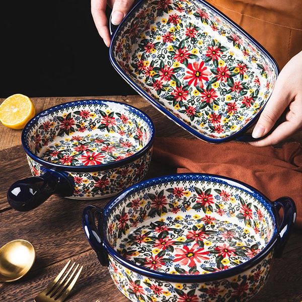 bowls european retro ceramic bakeware household salad plate rice bowl anti-scald handle kitchen tableware accessories
bowls european retro ceramic bakeware household salad plate rice bowl anti-scald handle kitchen tableware accessories