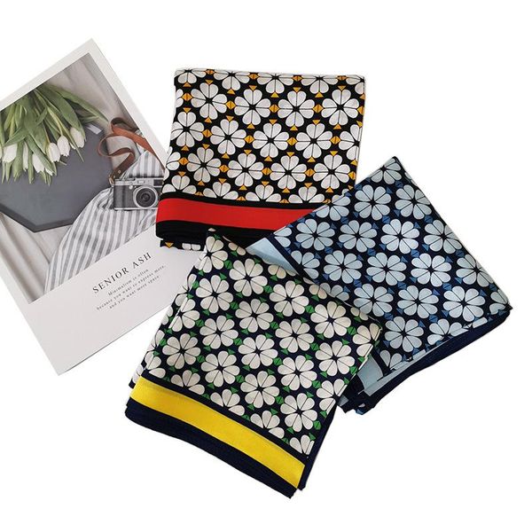 scarves 2021 korean style silk square scarf female four-leaf print stewardess decorate headband 53*53cm present, Blue;gray
scarves 2021 korean style silk square scarf female four-leaf print stewardess decorate headband 53*53cm present, Blue;gray