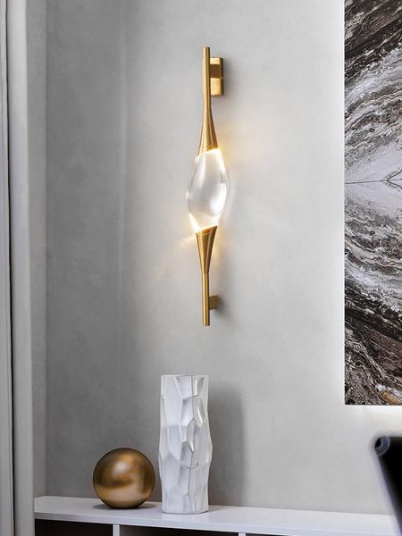 wall lamp all copper crystal creative bedside post modern living room tv background corridor
wall lamp all copper crystal creative bedside post modern living room tv background corridor