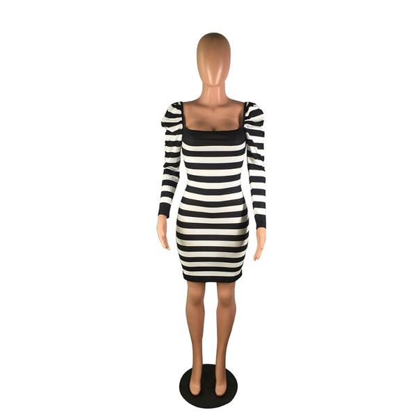 casual dresses estenala women dress square collar full flare sleeve club night party striped bodycon vestidos, Black;gray
casual dresses estenala women dress square collar full flare sleeve club night party striped bodycon vestidos, Black;gray