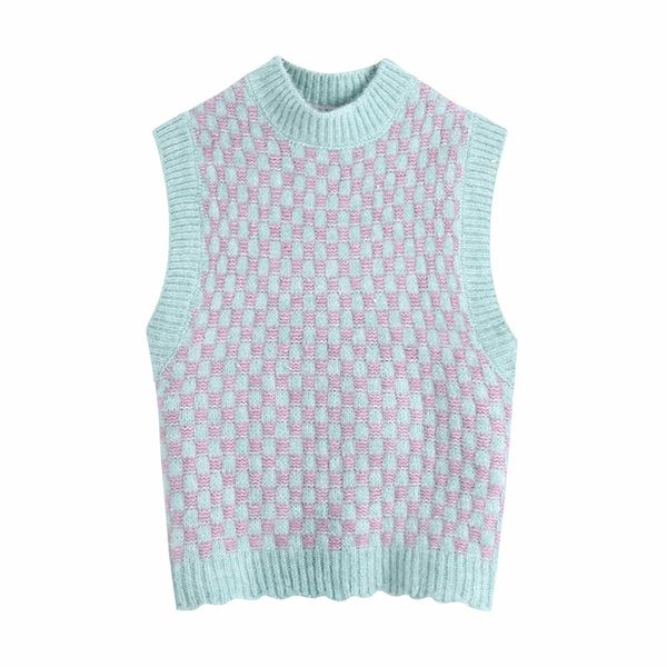 women sweet girl feeling contrast colors lattice sleeveless knit vest sweater pullover tank fashion waistcoat femme 210531, Black;white
women sweet girl feeling contrast colors lattice sleeveless knit vest sweater pullover tank fashion waistcoat femme 210531, Black;white