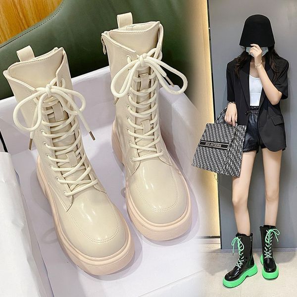 women's sho 2021 mid tube martin boots fashion fairy single korean comfortable chimney, Black
women's sho 2021 mid tube martin boots fashion fairy single korean comfortable chimney, Black