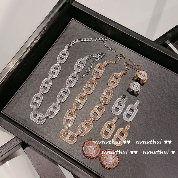 strands strings bright luminous necklace 18k gold plated full diamond pig nose cuban neck chain eight heart arrow zircon earrings, Black
strands strings bright luminous necklace 18k gold plated full diamond pig nose cuban neck chain eight heart arrow zircon earrings, Black
