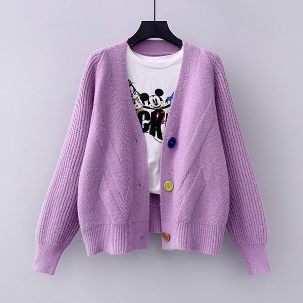 women's knits & tees small fresh sweater cardigan loose coat women fall 2021, White
women's knits & tees small fresh sweater cardigan loose coat women fall 2021, White