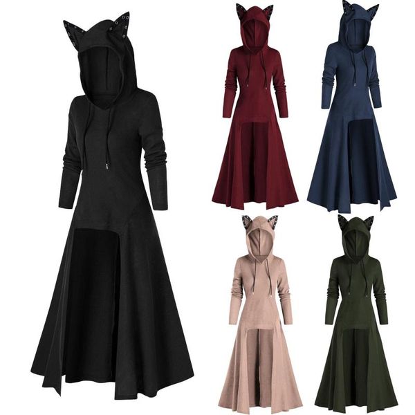 casual dresses plus size clothes winter women's fashion polyester hooded vintage cloak high and low personality solid vestido manga la, Black;gray
casual dresses plus size clothes winter women's fashion polyester hooded vintage cloak high and low personality solid vestido manga la, Black;gray