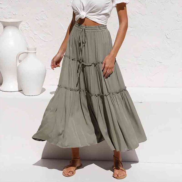 a-line elastic waist maxi skirts women ruffles casual army green solid cotton boho beach summer long skirt faldas, Black
a-line elastic waist maxi skirts women ruffles casual army green solid cotton boho beach summer long skirt faldas, Black