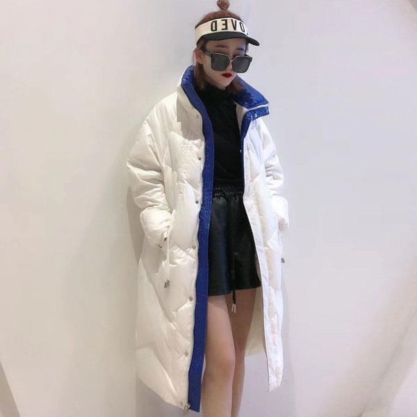 winter white duck down coat parka women thick autumn jacket 2021 mid-length overcoat female stand collar loose outwear, Black
winter white duck down coat parka women thick autumn jacket 2021 mid-length overcoat female stand collar loose outwear, Black