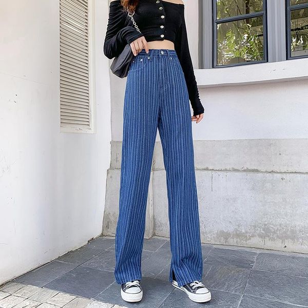 women's jeans dark blue casual high waist striped 2021 autumn feet open fork vintage style slim fit fashionable floor pants
women's jeans dark blue casual high waist striped 2021 autumn feet open fork vintage style slim fit fashionable floor pants