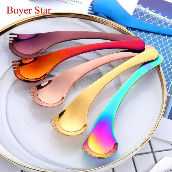 creative stainless steel dessert spoon fork 2 in 1 with long handle multifunctional fruit spoon tableware kitchen accessories
creative stainless steel dessert spoon fork 2 in 1 with long handle multifunctional fruit spoon tableware kitchen accessories