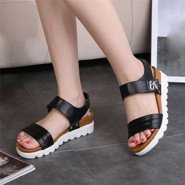 platform summer fashion ages flat sandals comfortable women's shoes, Black
platform summer fashion ages flat sandals comfortable women's shoes, Black