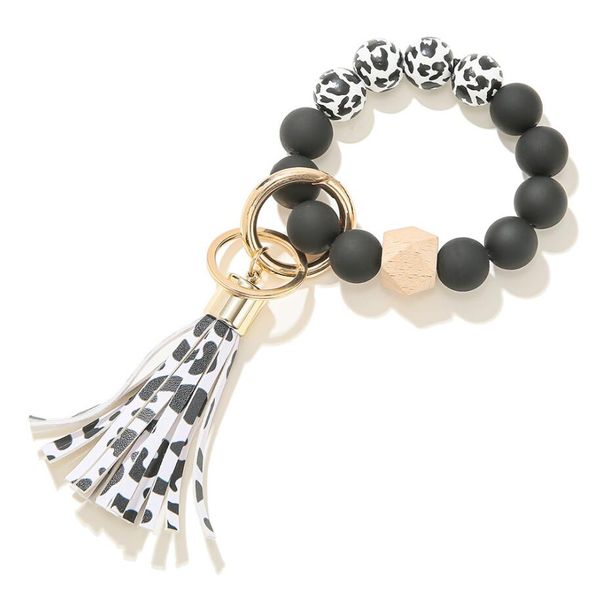 wood beads bracelet strands keychain for women pu leather tassel leopard bracelets keychain keyring jewelry accessories, Black
wood beads bracelet strands keychain for women pu leather tassel leopard bracelets keychain keyring jewelry accessories, Black