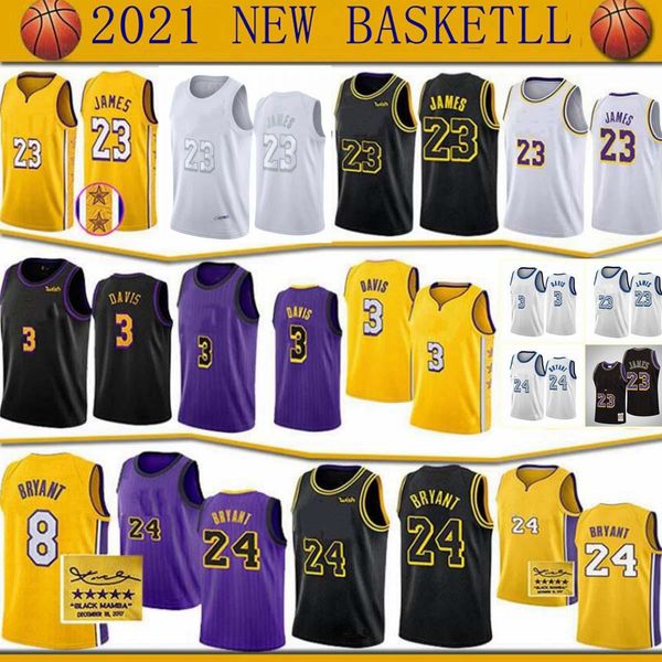 men los angeles lakers lebron james anthony davis bryant basketball jerseys, Black;red