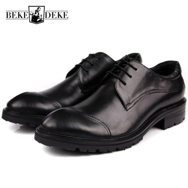 dress shoes thick bottom round toe men formal cow genuine leather lace up male footwear business brand fashion, Black
dress shoes thick bottom round toe men formal cow genuine leather lace up male footwear business brand fashion, Black