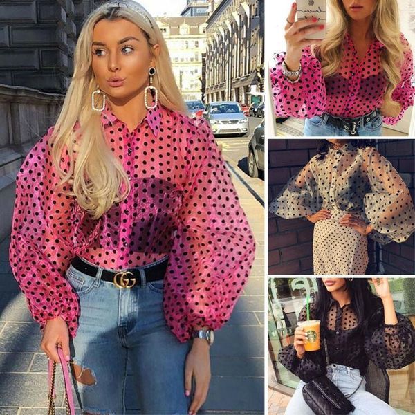 women blouse sheer see through lantern long sleeve blouse button transparent comfortable female turn down collar blusas, White
women blouse sheer see through lantern long sleeve blouse button transparent comfortable female turn down collar blusas, White