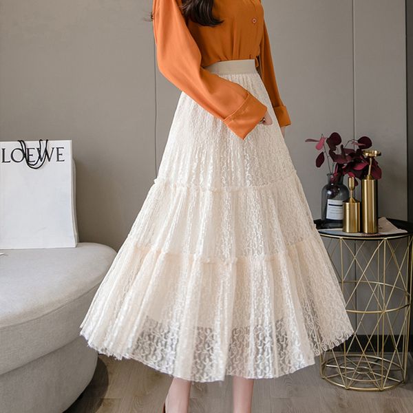 2021 new spring summer ladies lace long skirt casual women high a-line sweet female elastic waist black skirts ije3
2021 new spring summer ladies lace long skirt casual women high a-line sweet female elastic waist black skirts ije3