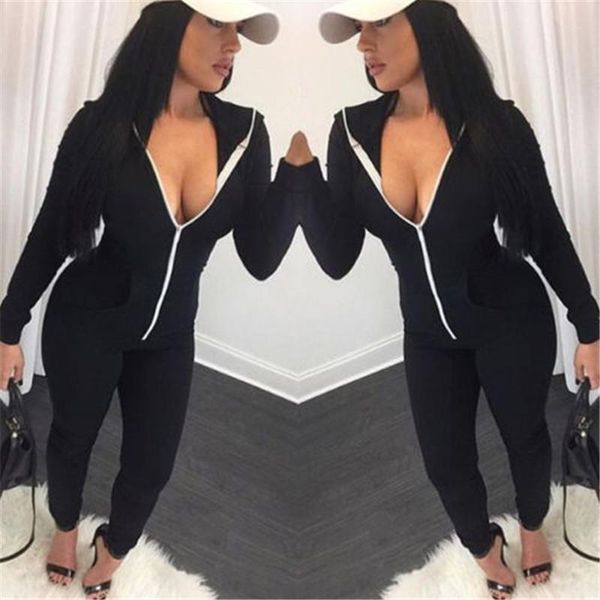 women's jumpsuits & rompers 2021 spring autunm womens deep v-neck zipper stretch bodycon jumpsuit club bodysuit playsuit black s-xl, Black;white
women's jumpsuits & rompers 2021 spring autunm womens deep v-neck zipper stretch bodycon jumpsuit club bodysuit playsuit black s-xl, Black;white