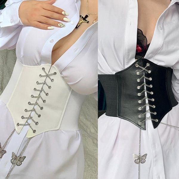 belts women's elastic stretch wide band corset waist belt european and american metal chain fashion slim girdle streetwear, Black;brown
belts women's elastic stretch wide band corset waist belt european and american metal chain fashion slim girdle streetwear, Black;brown