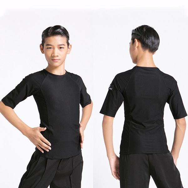 boys latin dance practice clothes black short-sleeved comfortable ballroom shirts male cha cha competition wear vdb3229, Black;red
boys latin dance practice clothes black short-sleeved comfortable ballroom shirts male cha cha competition wear vdb3229, Black;red