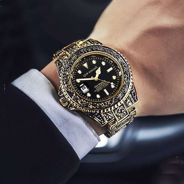 new steel band quartz luminous waterproof trend non mechanical carved domineering men's watch calendar, Slivery;brown
new steel band quartz luminous waterproof trend non mechanical carved domineering men's watch calendar, Slivery;brown