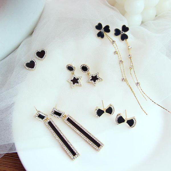 dangle & chandelier bilandi s925 needle fashion jewelry black earrings delicate shiny crystal bowknot heart flower star for girl, Silver
dangle & chandelier bilandi s925 needle fashion jewelry black earrings delicate shiny crystal bowknot heart flower star for girl, Silver