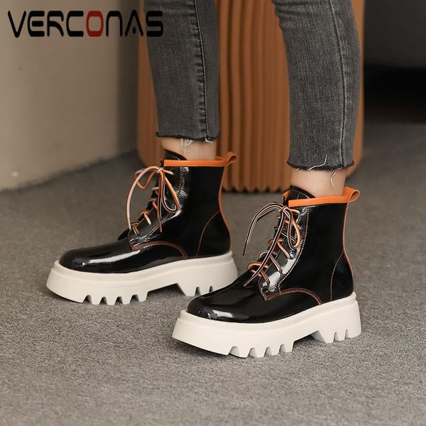 boots verconas fashion casual ankle for women autumn winter genuine leather platforms shoes woman lace-up thick heels, Black
boots verconas fashion casual ankle for women autumn winter genuine leather platforms shoes woman lace-up thick heels, Black