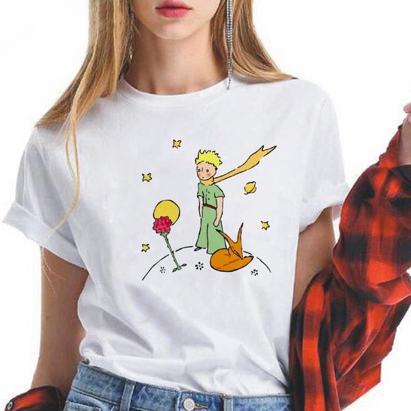 women's t-shirt famous children's fairy tales print t-shirts the little prince and his roses aesthetic spring crewneck, White
women's t-shirt famous children's fairy tales print t-shirts the little prince and his roses aesthetic spring crewneck, White