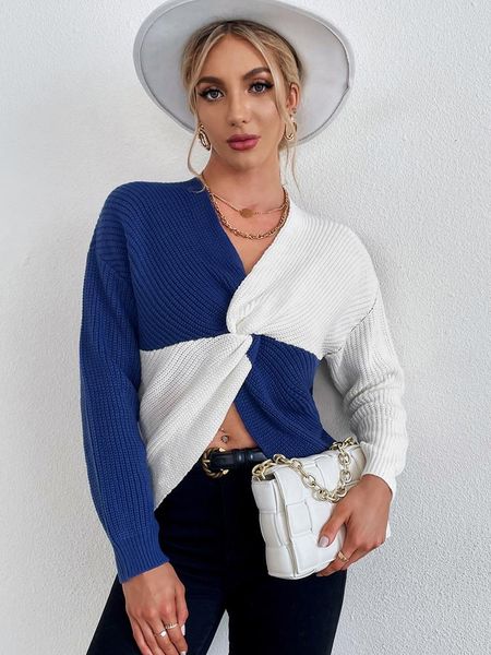 women's sweaters women knitted sweater irregular personality stitching knit exposed umbilical pullove mujer, White;black
women's sweaters women knitted sweater irregular personality stitching knit exposed umbilical pullove mujer, White;black