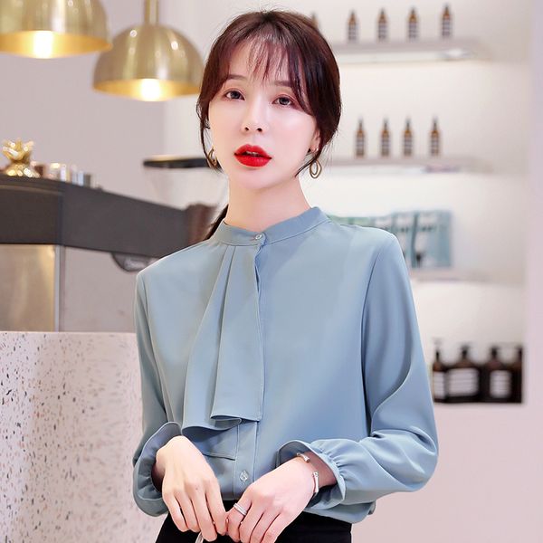 2021 new women spring white bow blouse casual female chiffon long sleeve shirts solid color ladies 3rrl, Tan;black
2021 new women spring white bow blouse casual female chiffon long sleeve shirts solid color ladies 3rrl, Tan;black