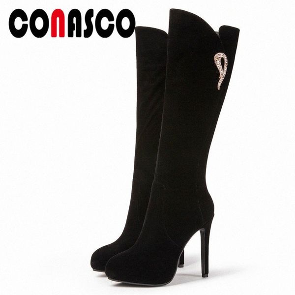 conasco new women knee high boots autumn winter 12cm super high heels knight boots zipper warm snow shoes woman rhinestone pumps e150#, Black
conasco new women knee high boots autumn winter 12cm super high heels knight boots zipper warm snow shoes woman rhinestone pumps e150#, Black