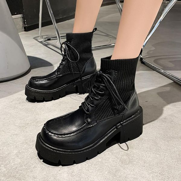 boots platform shoes woman size 35-40 zapatos de mujer women women's fashion 6.5cm heel lace up, Black
boots platform shoes woman size 35-40 zapatos de mujer women women's fashion 6.5cm heel lace up, Black