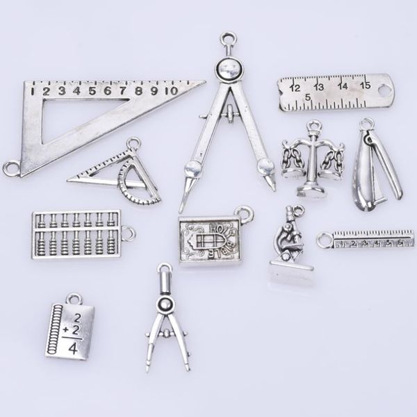 charms school learning tool ruler compass abacus diy student notebook pendant for teacher day gift necklaces jewelry, Bronze;silver
charms school learning tool ruler compass abacus diy student notebook pendant for teacher day gift necklaces jewelry, Bronze;silver